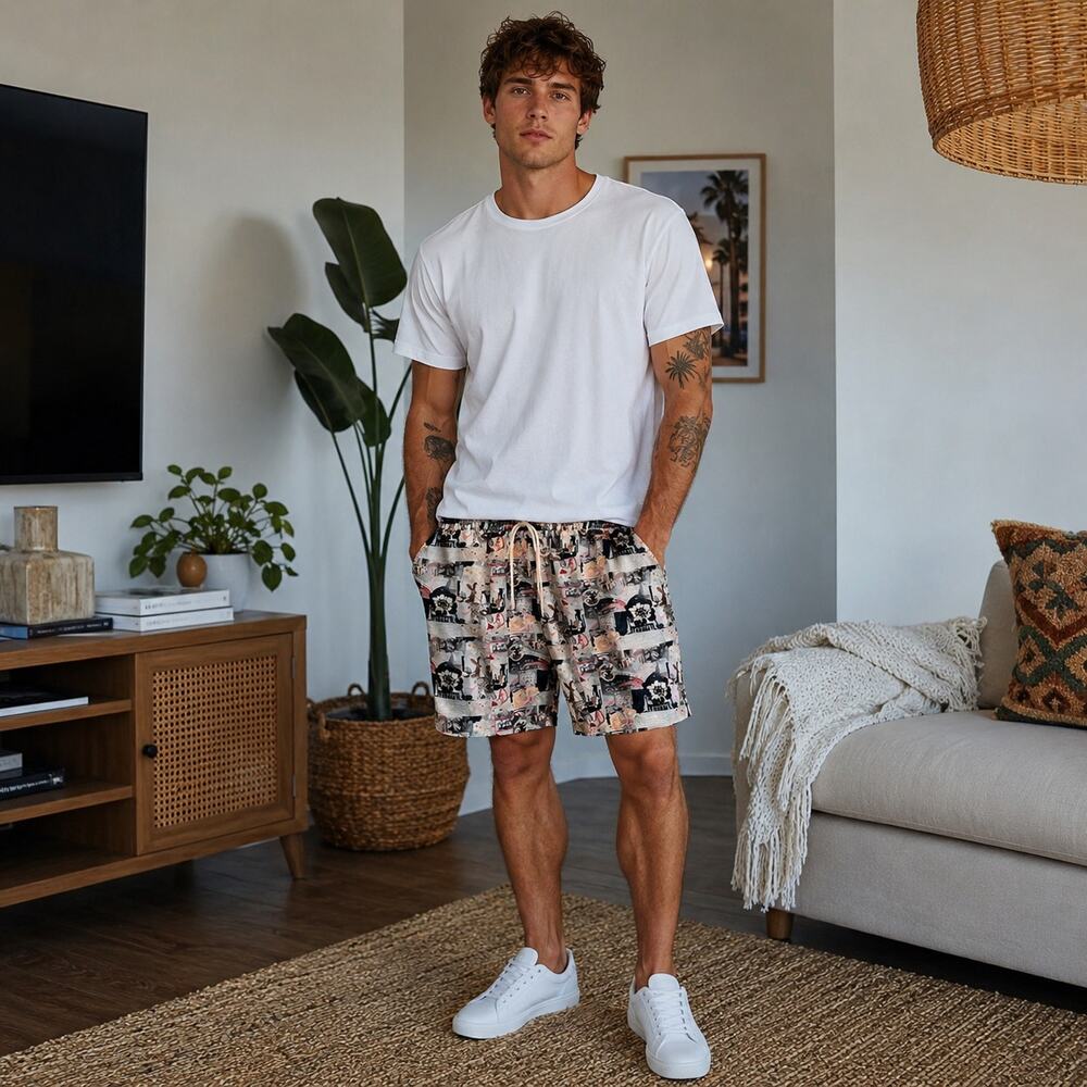 Strawberry Milk Mob young love men’s shorts lightweight Large